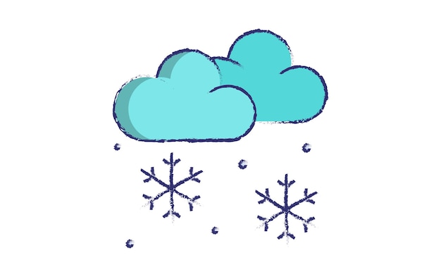 Vector snow cloud hand drawn vector illustration