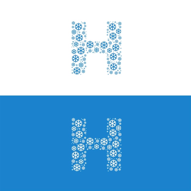 Vector snow cold letter h logo