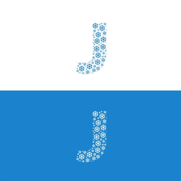 Vector snow cold letter j logo