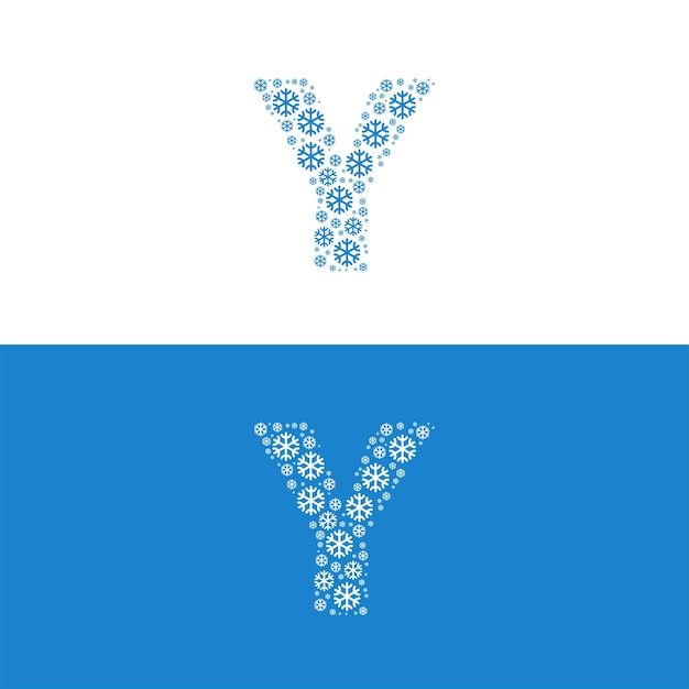 Vector snow cold letter y logo