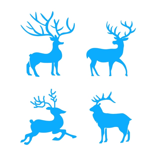 snow deer vector set design