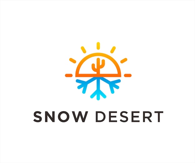 Disegni di vettore dell'icona del logo del deserto di neve