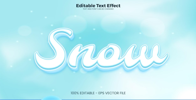 Snow editable text effect in modern trend style