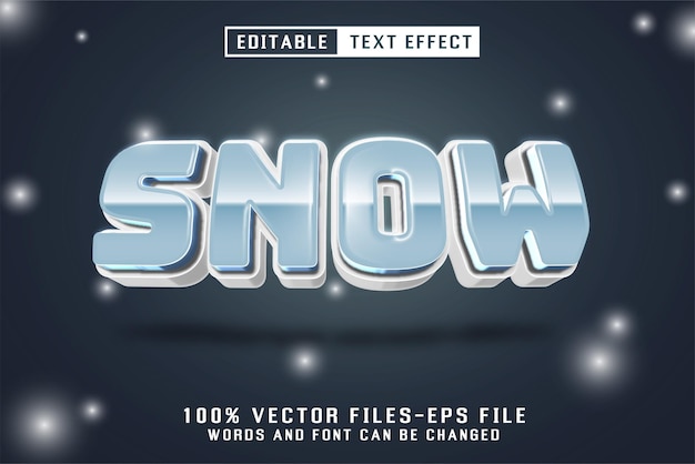 Vector snow editable text effect