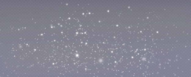 Snow flakes on a transparent background