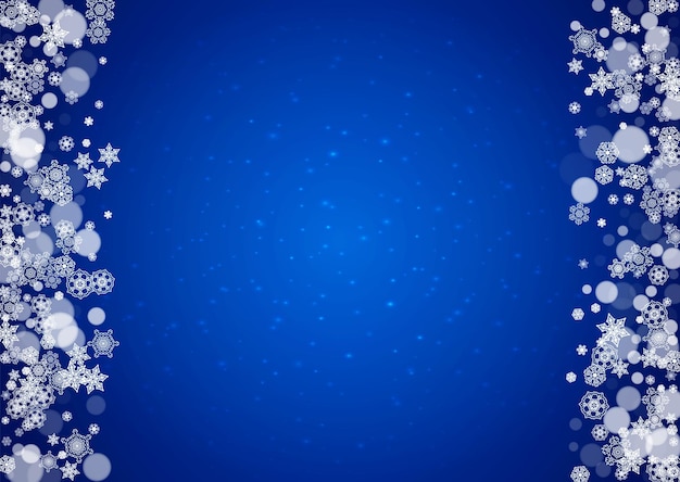 Snow frame with white snowflakes