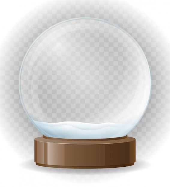 Snow globe transparent vector illustration