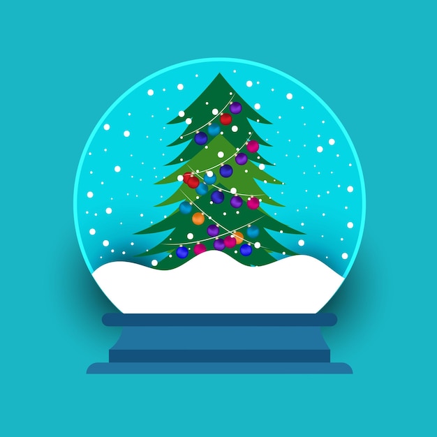 Snow Globe with Christmas Tree