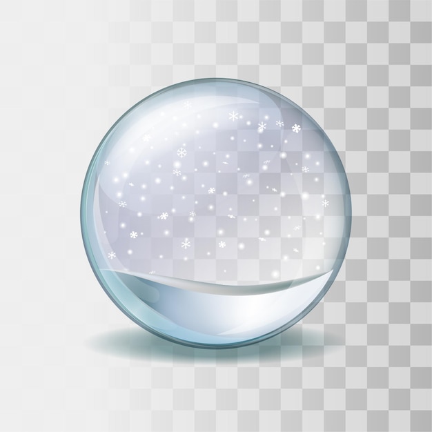 Snow globe with falling snowflakes