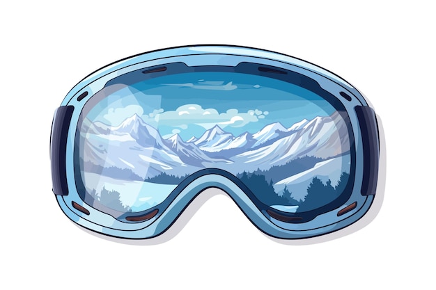 Snow goggles sticker Vector illustration design