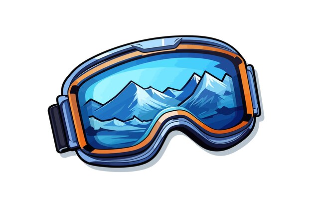 Vector snow goggles sticker vector illustration design