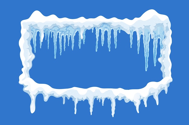 Vector snow ice cap frame illustration