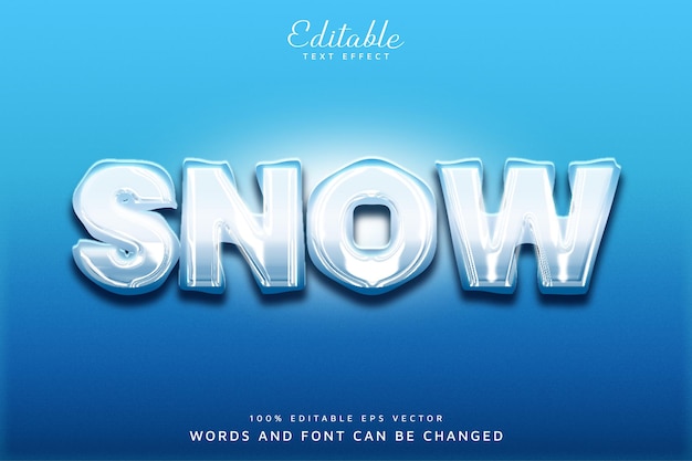 Snow ice effect editable text effect