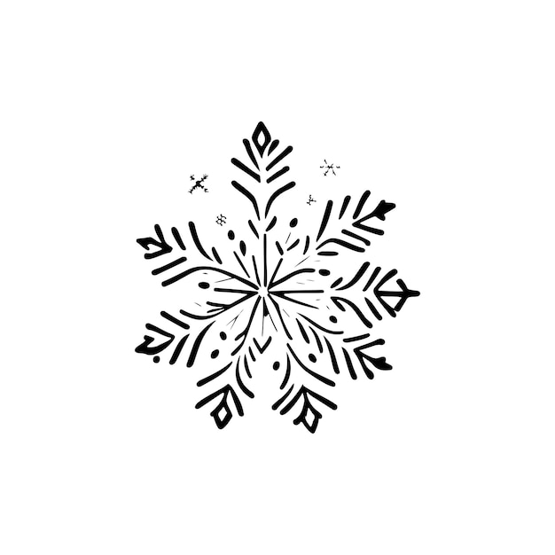 Snow ice Icon hand draw black colour christmas logo vector element and symbol perfect