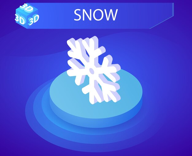 Snow isometric design icon vector web illustration 3d colorful concept