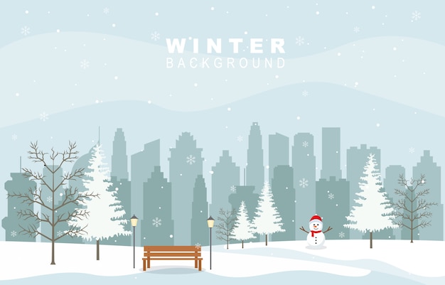 Vector snow landscape background