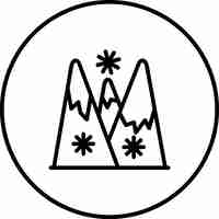Vettore icona vettoriale del paesaggio della neve illustrazione dell'icona dei paesaggi