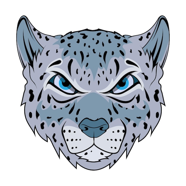 Vector snow leopard vector illustration of a irbis wild cats bars