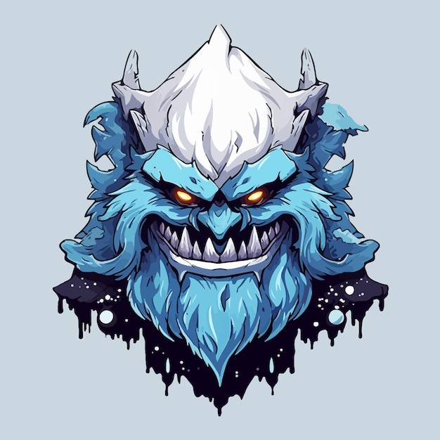 Snow monster fairytale orc creative illustration sticker design