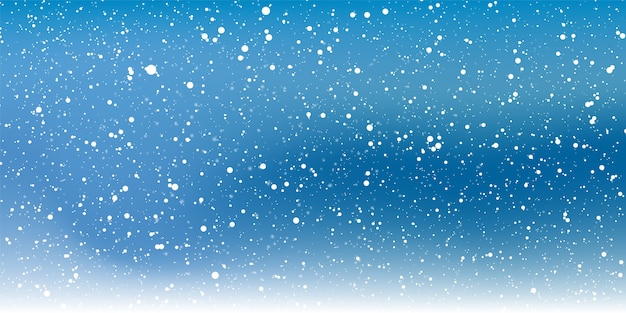 雪の夜。暗い空に白い雪。立ち下がり雪の背景。