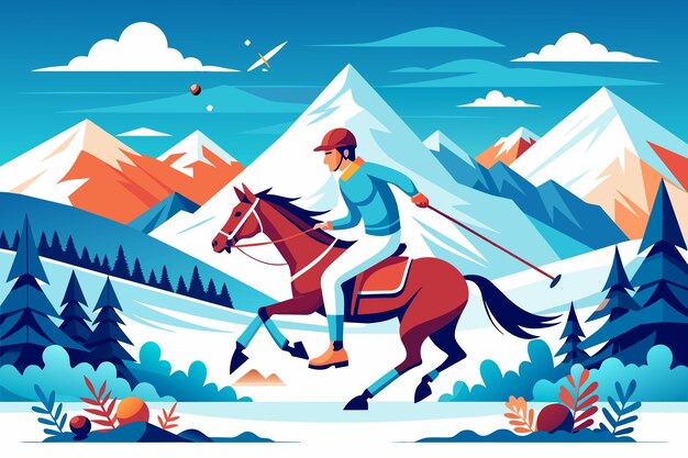 snow polo sport background is