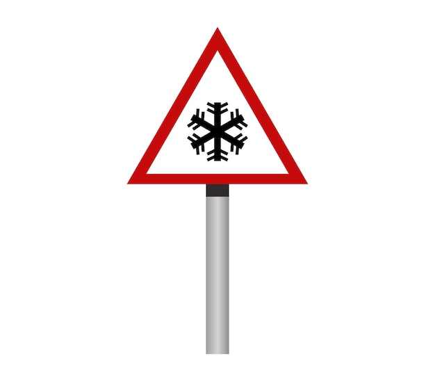 Snow road sign