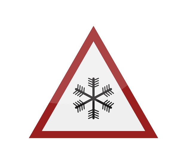 Vector snow road sign