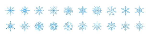 Snow Snowflake vector icons Snowflakes template Snowflake different shape Winter concept Vector