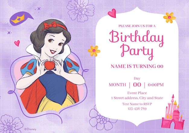 Snow White Birthday Invitation