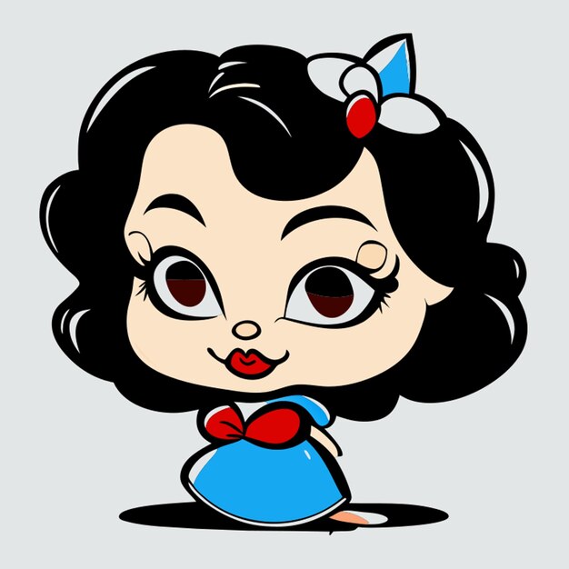 snow white cute vector illustration cartoon