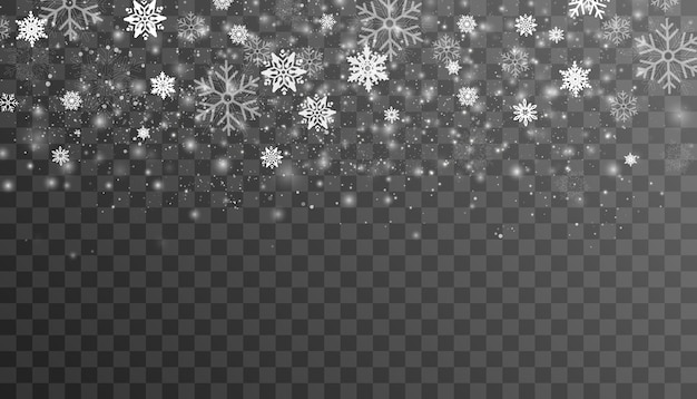 Vector snow and wind on a transparent background white gradient decorative element