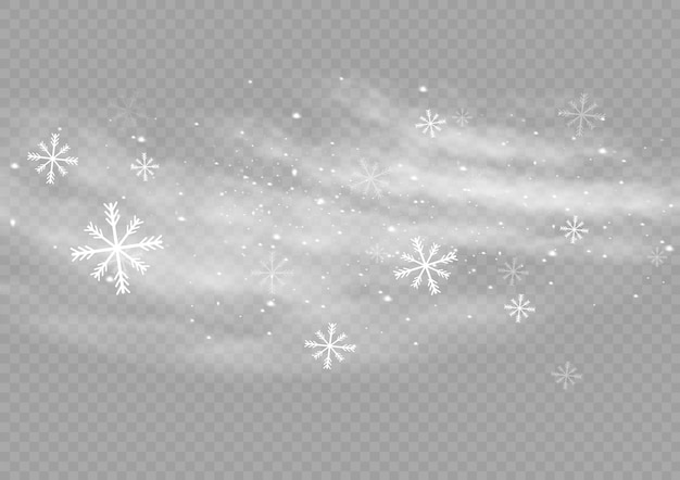 Vector snow and wind white gradient decorative element winter fog vector