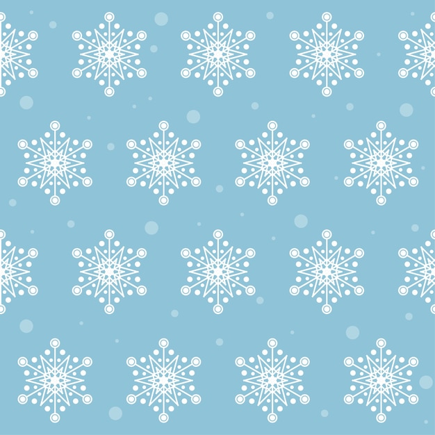 Vector snow. winter snowflake seamless pattern background.