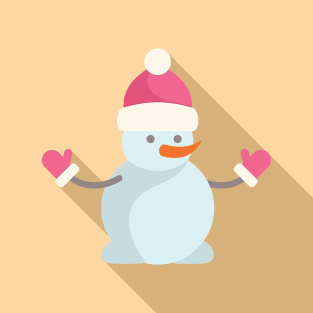 Vector snowball snowman icon flat vector costume festive