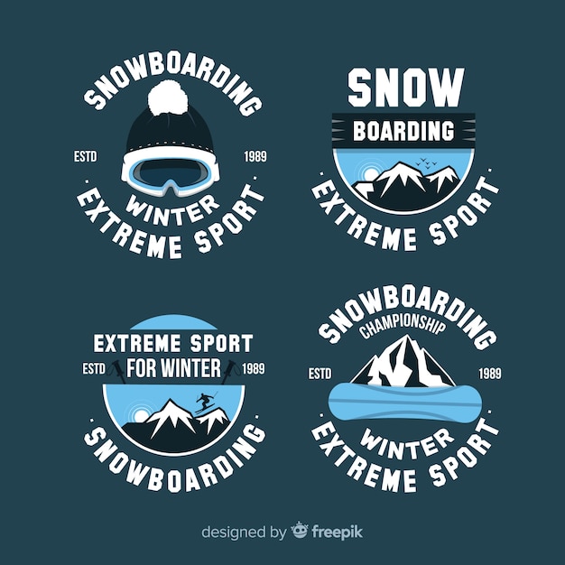 Snowboard badge collection