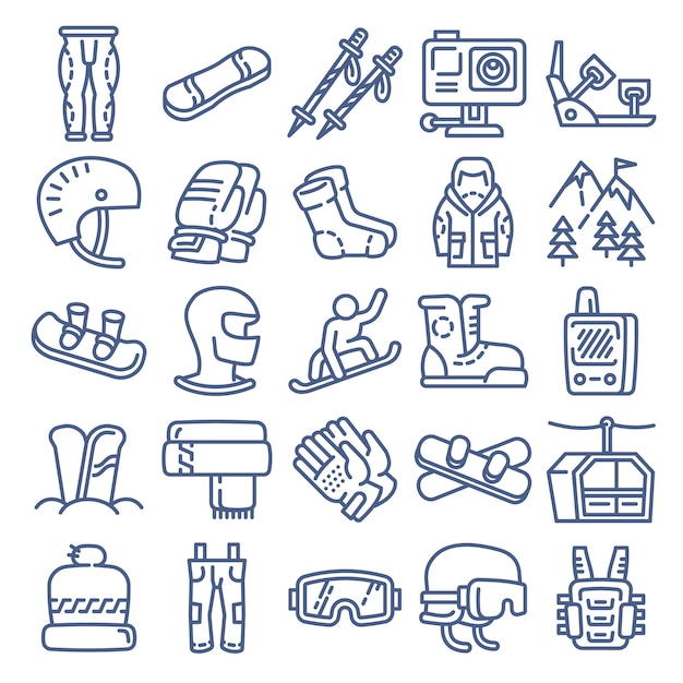 Snowboard equipment icon, outline style