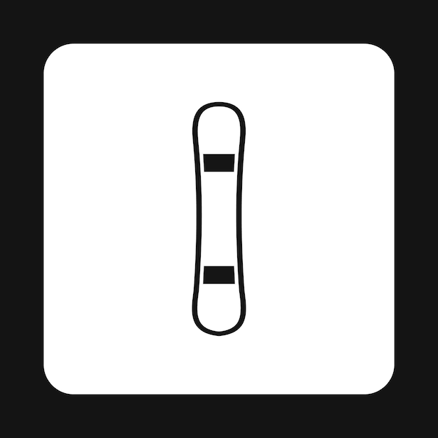 Иконка сноуборда в простом стиле на белом фоне векторной иллюстрации