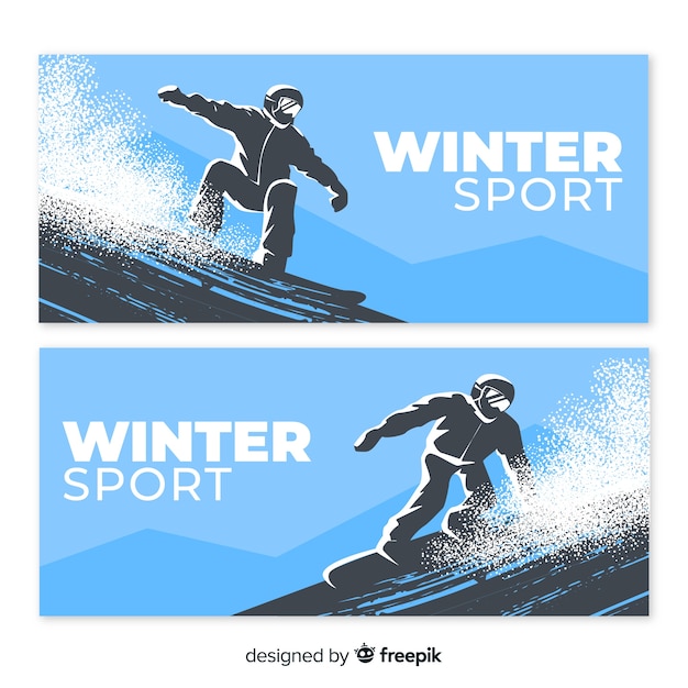 Snowboard realistische banner