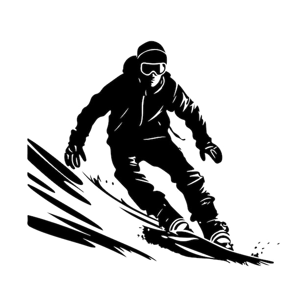 Snowboard Silhouette clipart on a white background