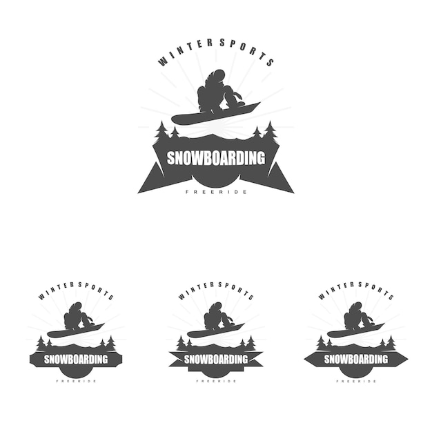 Snowboarden logo ontwerp sjabloon illustratie vector