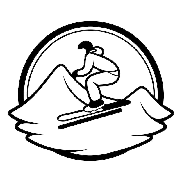 Vettore modello di progettazione del logo dello snowboarder icona dello sport invernale illustrazione vettoriale