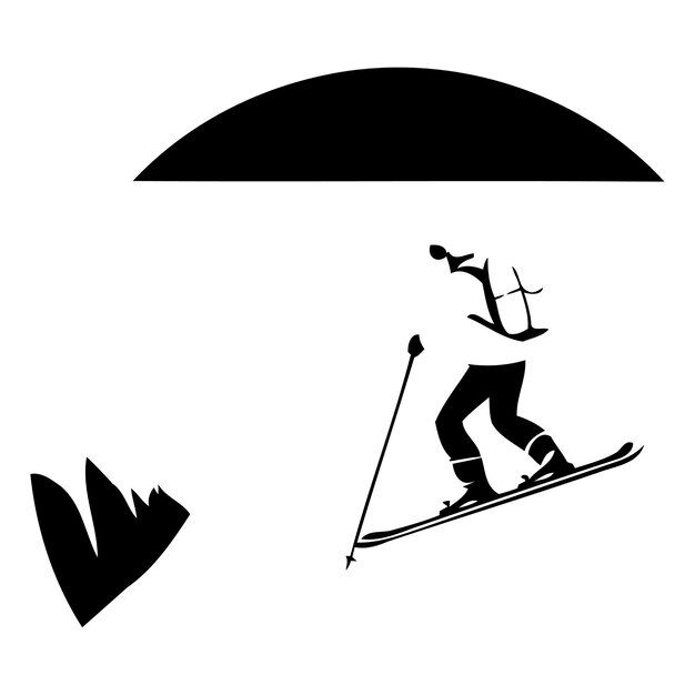 Vector snowboarder in the mountains vector illustration in flat style