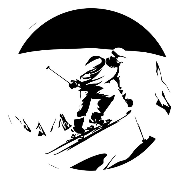 Snowboarder in the mountains Winter sports Vector illustration