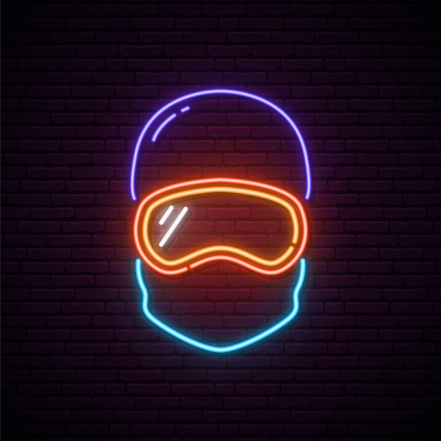 Vector snowboarder neon sign.