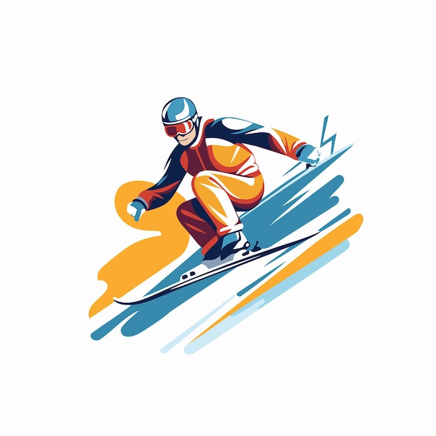 Vector snowboarder skier freestyle sport vector illustration