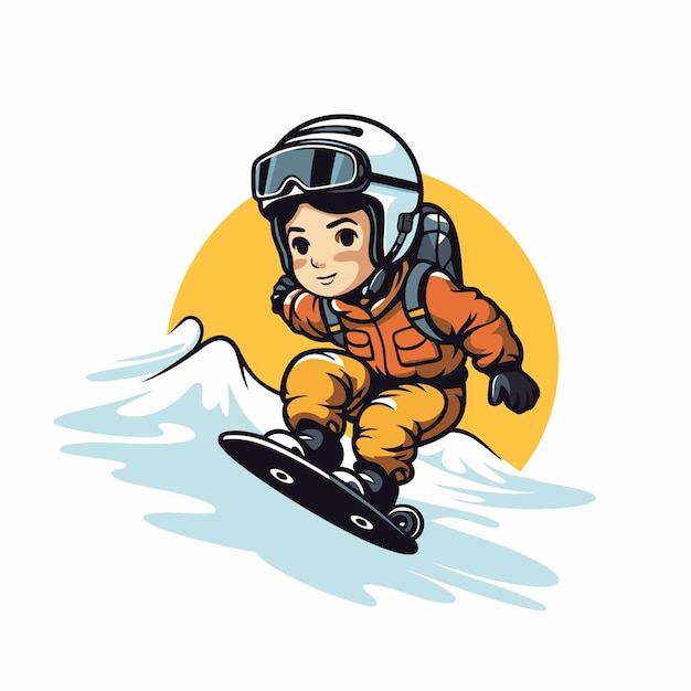 Vector snowboarder vector illustratie van een snowboarder die op een snowboard springt