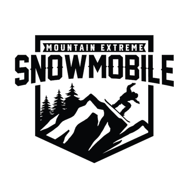 snowboarding emblem snow skate ski logo snowboard silhouette snowboarding sports logo vector