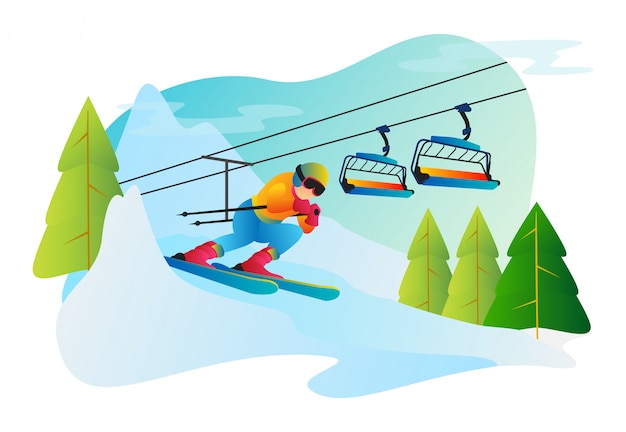 Illustrazione di snowboard in stile piano