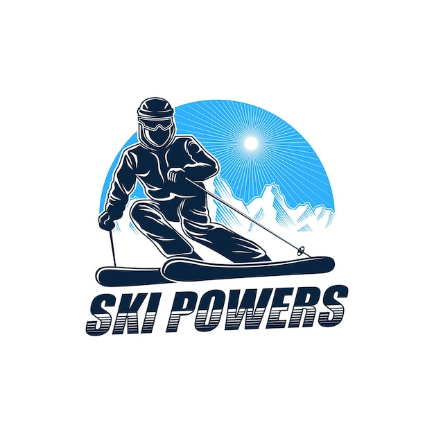 Disegno del logo per lo snowboard vettore di illustrazione del logo degli sport da sci