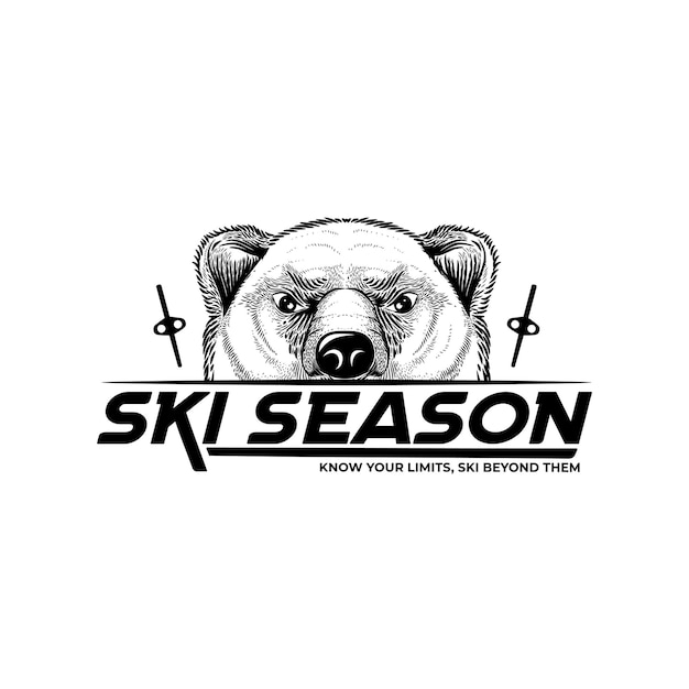 Snowboarding Logo design Ski sports logo illustration vector